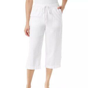 NWT Gloria Vanderbilt Blain Capri Pants Side Slits Everyday Comfy L